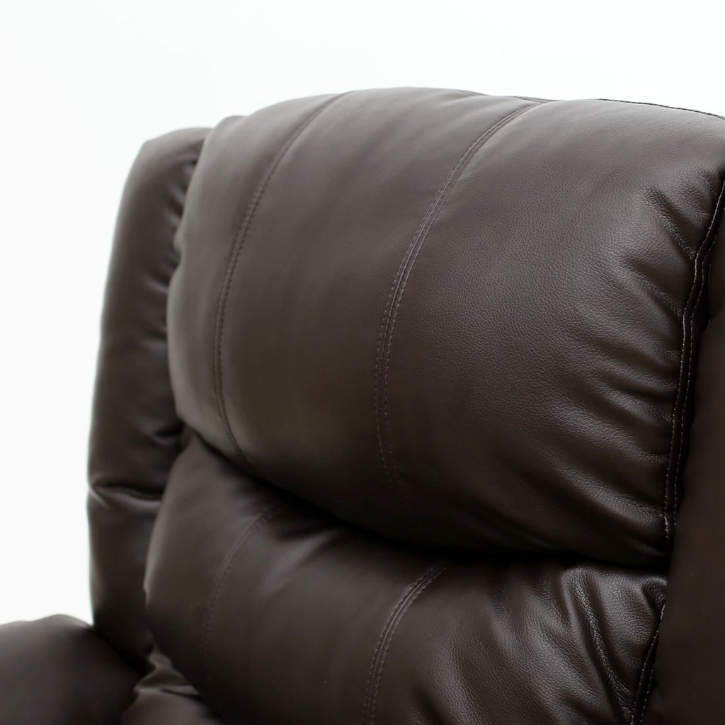 Seattle Bonded Leather Recliner Armchair - Manual Latch Mechanism, Lumbar Support, Home Lounge Chair, Brown