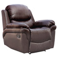 Madison Bonded Leather Recliner Armchair - Manual Latch Mechanism, Lumbar Support, Gaming & Lounge Chair, Brown