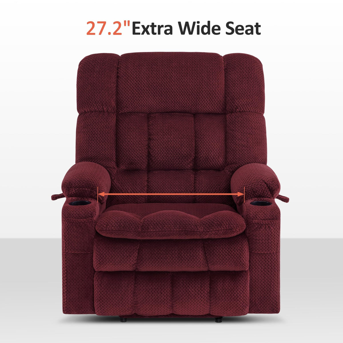 MCombo Oversized Dual Motor Electric Power Lift Recliner with Heat & Massage - Infinite Position Chair for Elderly