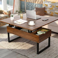 VOWNER Lift Top Coffee Table 3-in-1 Convertible Living Room Dining Table with Hidden Storage - Walnut